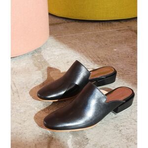 Rachel Comey Brie Black Leather Mules Women’s Size 6 Block Heel Slip On